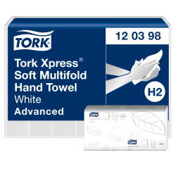 Papīra salvetes Tork 120289/120398 Multifold Advanced Soft H2, 2 slāņi, baltas, 180 salvetes, 21 paciņa