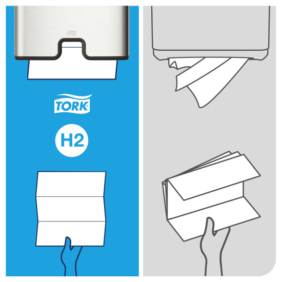 Papīra salvetes Tork 100889 Xpress Premium H2, 2 slāņi, 225 salvetes, baltas, 12gab/iep