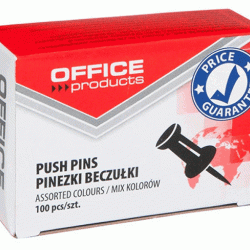 ***Piespraudes Office Products Push-Pins, 100gab/iep.,  asorti