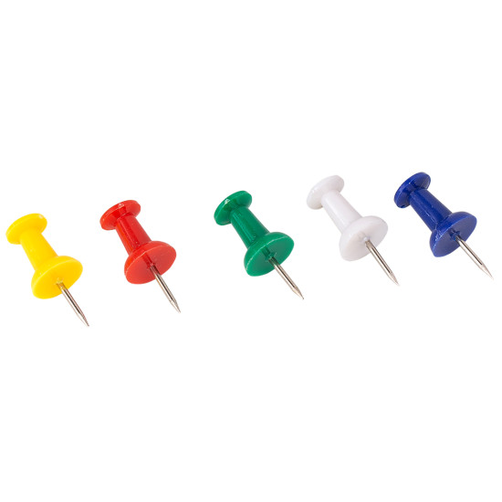 Кнопки канцелярские DELI E0021, Multicolor, Удобное индексирование