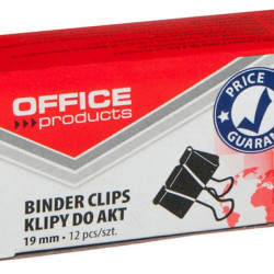 *Saspiedēji Office Product 19mm, 12 gab/iep., melni