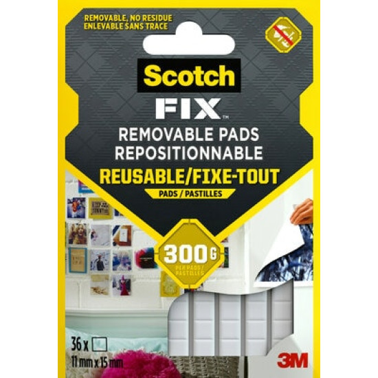 Līmpasta Scotch-Fix™ 36 gab/iep. 100 g, atkārtoti letojama, balta