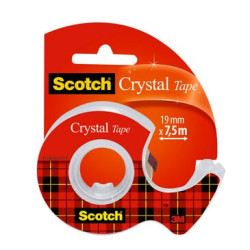 Līmlente ar turētāju 3M Scotch Crystal Clear, 19mmx7.5m, caurspīdīga