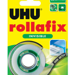 Līmlente ar turētāju Rollafix UHU 19mmx25m, matēta