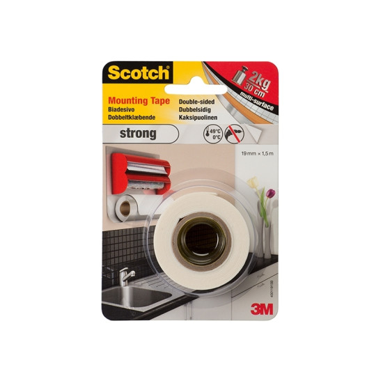 Лента монтажная 3M Scotch Strong, White, Для внутренних и наружных работ