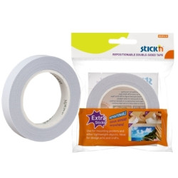 Abpusējā līmlente StickN 12mmx12m, balta