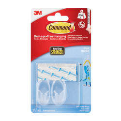 Pašlīmējošais pakaramais 3M Command™, plastikāta, 2 gab/iep, caurspīdīgs