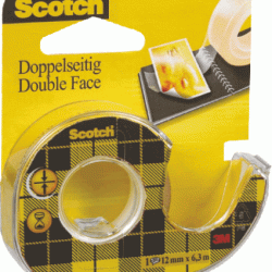 Abpus.līpošā līmlente ar turētāju Scotch DOUBLE SIDED 12mmx6.3m