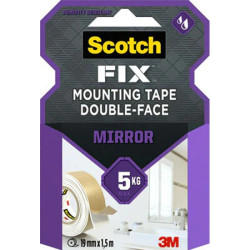 Montāžas abpusēja līmlente Scotch-Fix™ Mirror 19mmx1.5m, balta