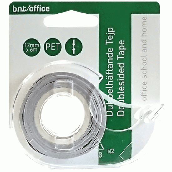 * Abpusēja līmlente ar turētāju BNT 12mmx6m