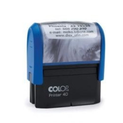 Zīmogs ar  spiedoga spilventiņu Colop Printer 40 23x59mm, zils