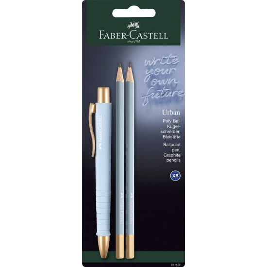 Rakstāmpiederumu komplekts Faber-Castell PolyBall Urban, gaiši zils