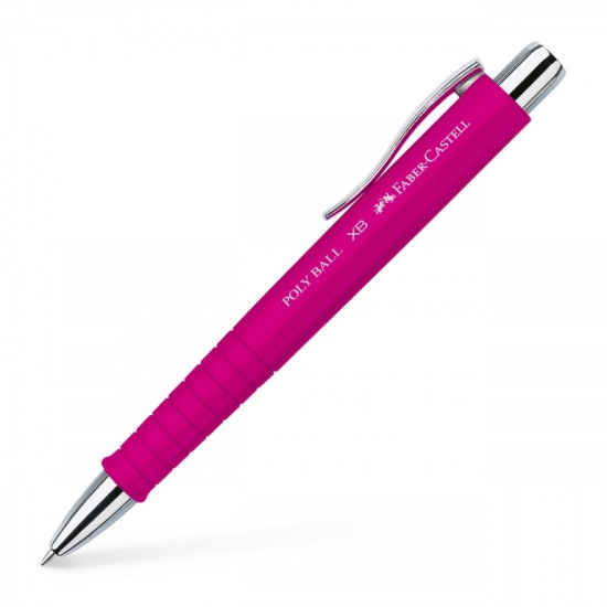 *Lodīšu pildspalva Faber-Castell PolyBall XB 0.6mm, rozā korpuss, zila