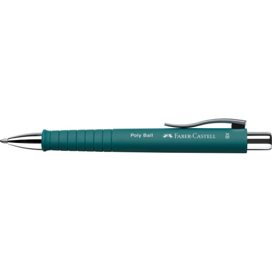 Lodīšu pildspalva Faber-Castell PolyBall XB 0.6mm, tumši zaļš korpuss, zila tinte