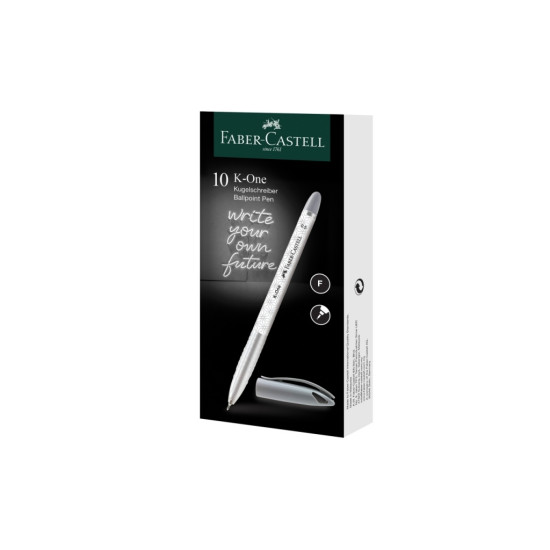 Lodīšu pildspalva Faber-Castell K-One, 0.5mm, melna