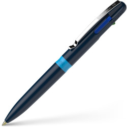 Lodīšu pildspalva Schneider Take 4, 0.7mm Eco 4-krāsu, zils korpuss
