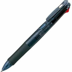 *Lodīšu pildspalva Zebra Clip on slim 0.7mm zila/melna/sarkana/zaļa tinte, melns korpuss