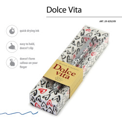 *Lodīšu pildspalva HobbyTime Dolce Vita Sirdis, pagriežama, 1mm, zila