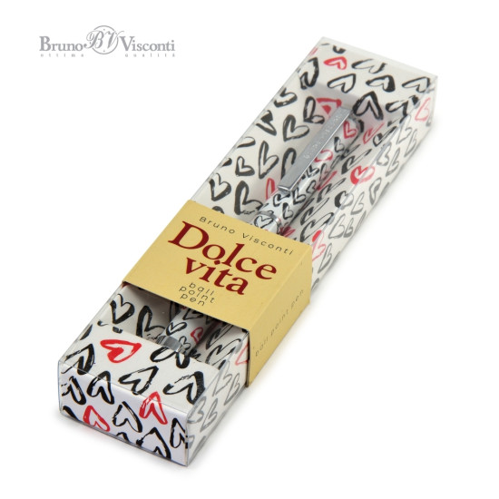 *Lodīšu pildspalva HobbyTime Dolce Vita Sirdis, pagriežama, 1mm, zila