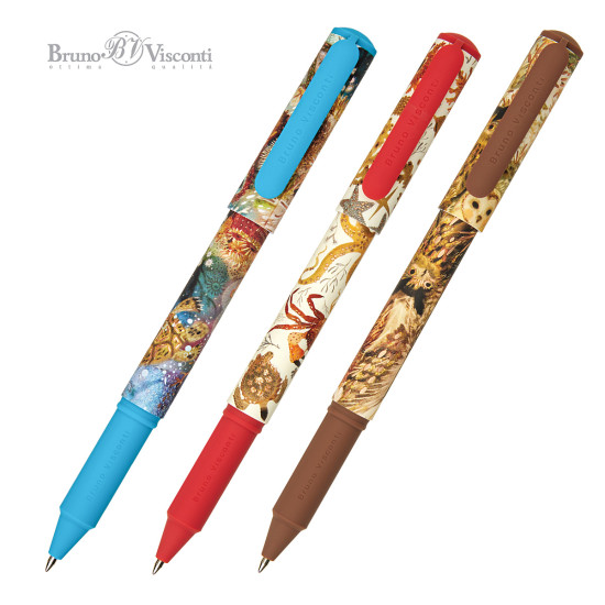 Lodīšu pildspalva futlārī Bruno Visconti DreamWrite Fauna 0.7mm, zila, asorti