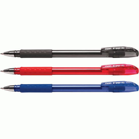 *Lodīšu pildspalva Pentel iFeel-It! BX487, 0,7mm, zila