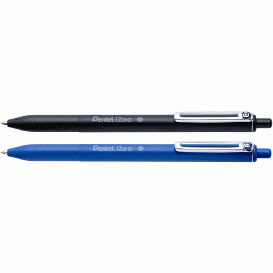 Lodīšu pildspalva Pentel Izee Retractable, 0.7 mm, automātiska, melna
