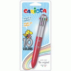 *Lodīšu pildspalva CARIOCA 10 COLORS, 1,0mm, 10krāsas