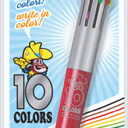 *Lodīšu pildspalva CARIOCA 10 COLORS, 1,0mm, 10krāsas