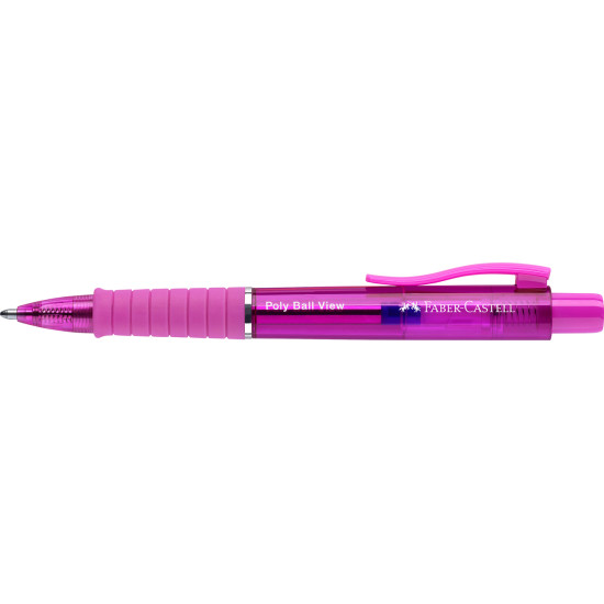 Lodīšu pildspalva Faber-Castell Poly Ball View Electric Fuchsia
