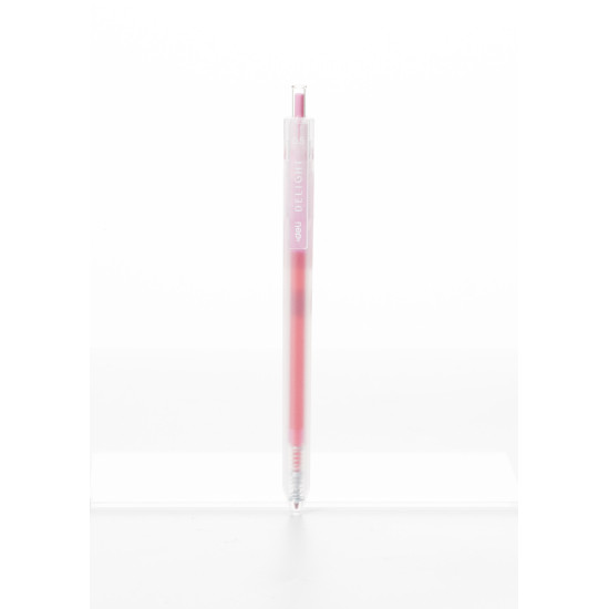Gēla pildspalva Deli Delight 0,5mm, automātiska, rozā
