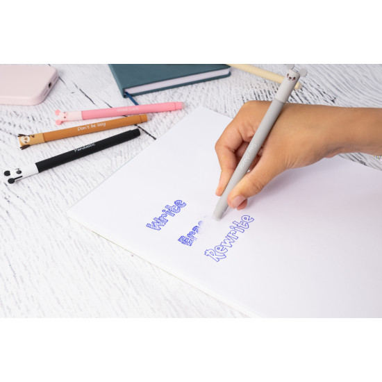 Gēla pildspalva EberhardFaber Erase it! Mouse, 0.7mm, izdzēšama, zila