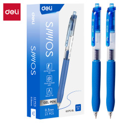 Gēla pildspalva Deli Smmos G075-BL, 0.5mm, zila
