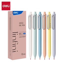 Gēla pildspalva Deli G338-BL 0.5mm, automātiska, zila