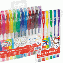*Gēla pildspalvu komplekts FIORELLO GLITTER, 0,8mm, 6 krāsas