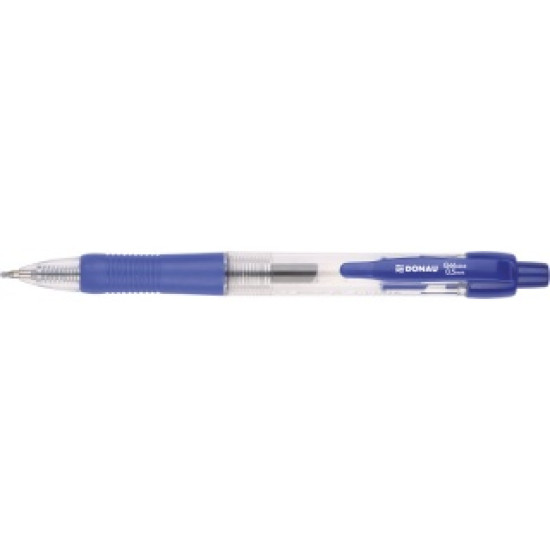 *Gēla pildspalva DONAU, 0,5mm, ar ūdensizturīgu tinti, automātiska, zila