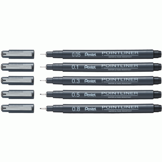 Flomāstertipa pildspalva PENTEL POINTLINER, 0,1