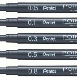 Flomāstertipa pildspalva Pentel Pointliner, 0,8mm, melna