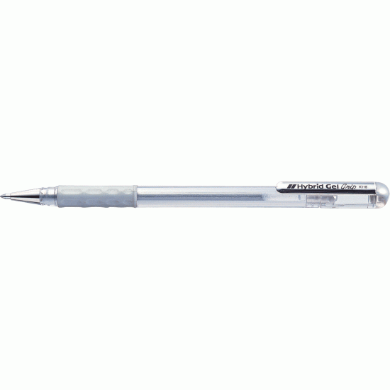 Gēla pildspalva Pentel Hybrid K118, 0,8mm, sudraba