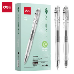 Gēla pildspalva Deli Lineum Gel G08S-BK, 0.5mm, melna