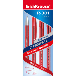 *Gēla pildspalva ERICH KRAUSE R-301 GEL, 0,5mm, sarkana