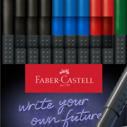 Flomāstertipa pildspalvu komplekts Faber-Castell Finepen Grip 0,4mm, 10 krāsas
