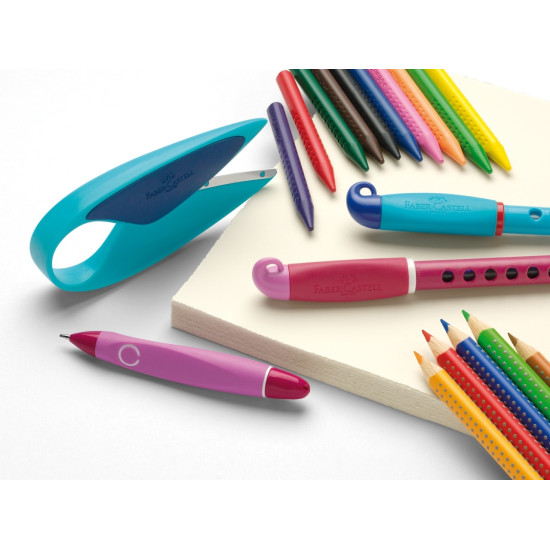 Tintes pildspalva Faber-Castell Scribolino Berry, piemērota kreiļiem, aveņu korpuss