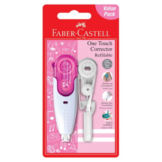 *Korekcijas lente Faber-Castell One Touch Refillable 5mmx6m + maiņas lente