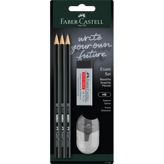 Набор для экзаменов Faber-Castell 1111 HB, Black, Ударопрочный грифель