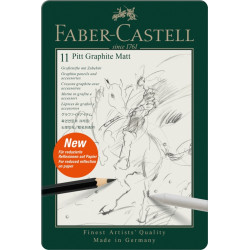 Набор графитовых карандашей Faber-Castell Pitt Graphite Matt, Silver, Ультраматовый финиш