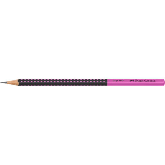 Карандаш графитовый Faber-Castell Grip 2001, BlackPink, Устойчивый к поломкам грифель.