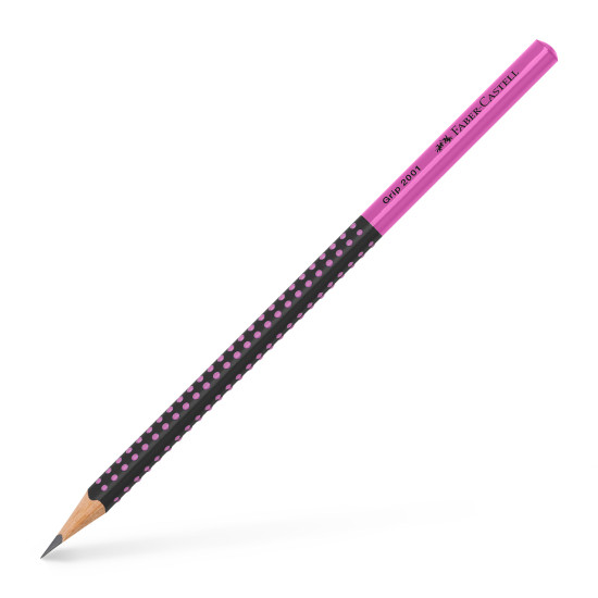 Карандаш графитовый Faber-Castell Grip 2001, BlackPink, Устойчивый к поломкам грифель.