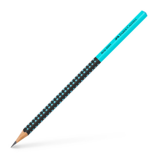 Карандаш графитовый Faber-Castell Grip 2001, Black/Turquoise, Патентованный Нескользящий Грип