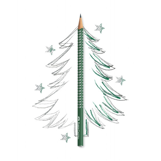 Карандаш графитовый Faber-Castell Sparkle, Forest Green, Ударопрочный грифель