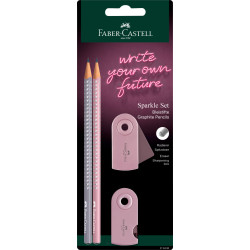 Zīmuļu komplekts Faber-Castell Sparkle, ar dzēšgumiju un asināmo